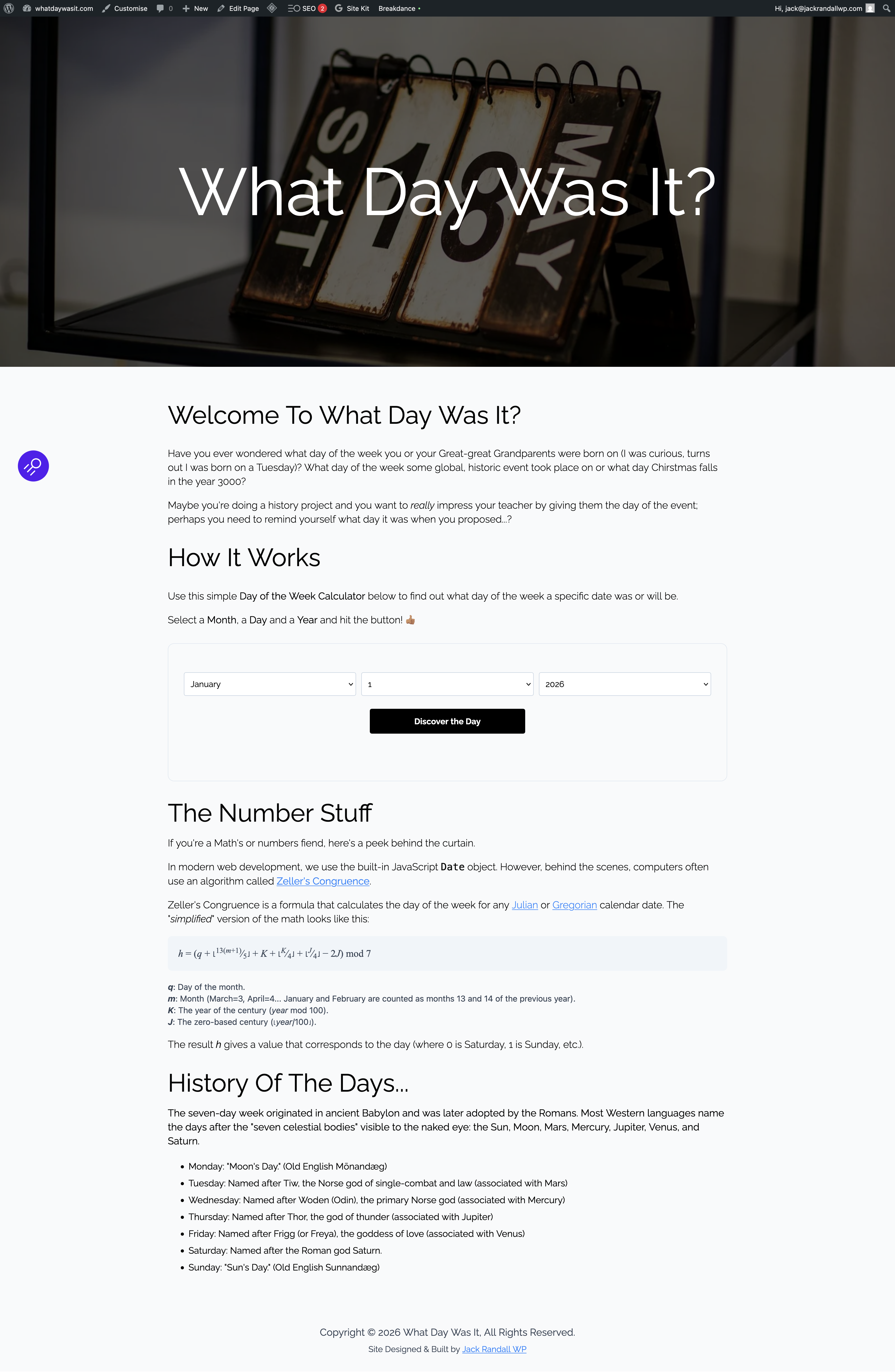 JRWP - What Day Was It Scroll Through